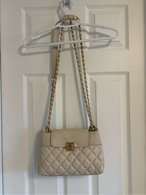 Elizabeth Grant Quilted Cream Shoulder Bag